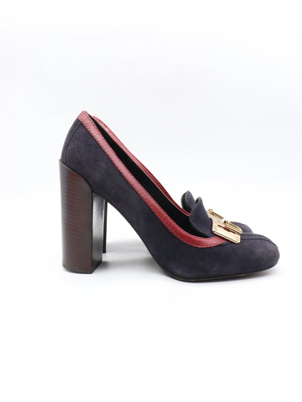 Tory Burch Howie Pumps Women's 9 M Navy Suede Round-Toe Dress Shoes